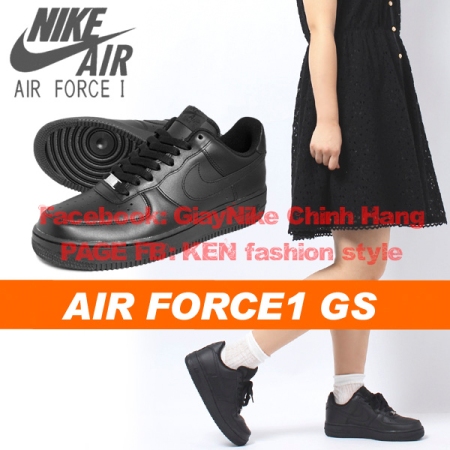 Giày Nike chính hãng Nike Air Force 1 All Black 2014 giày tăng chiều cao